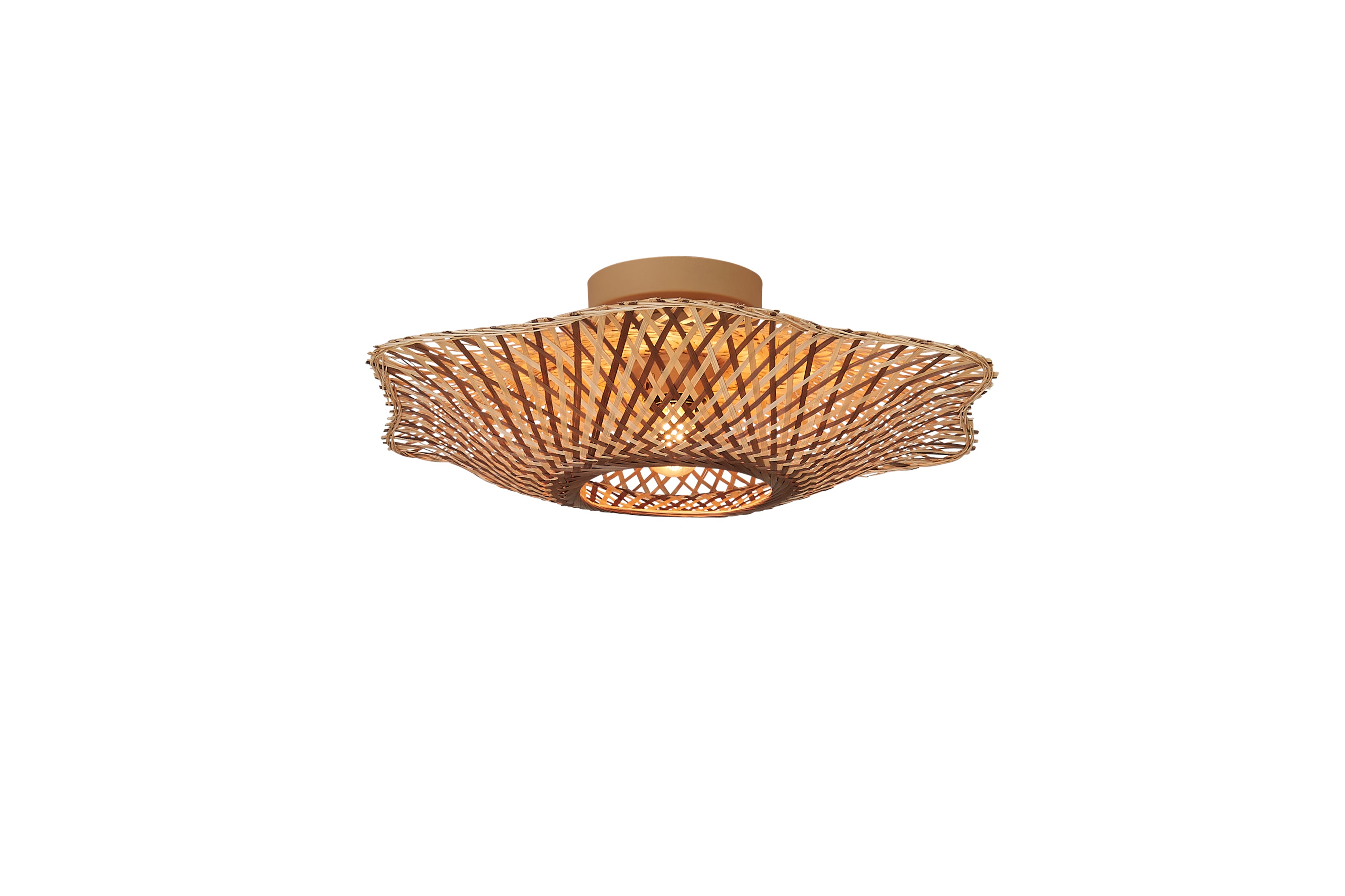 Good&Mojo Ceiling lamp Madura bamboo/shade ø44x12cm wet/brown, S